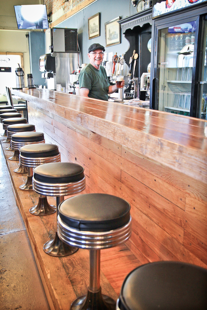 Pete is especially proud of the Tribune bar. The barstools are Roy’s Tavern originals from the 1950’s. 