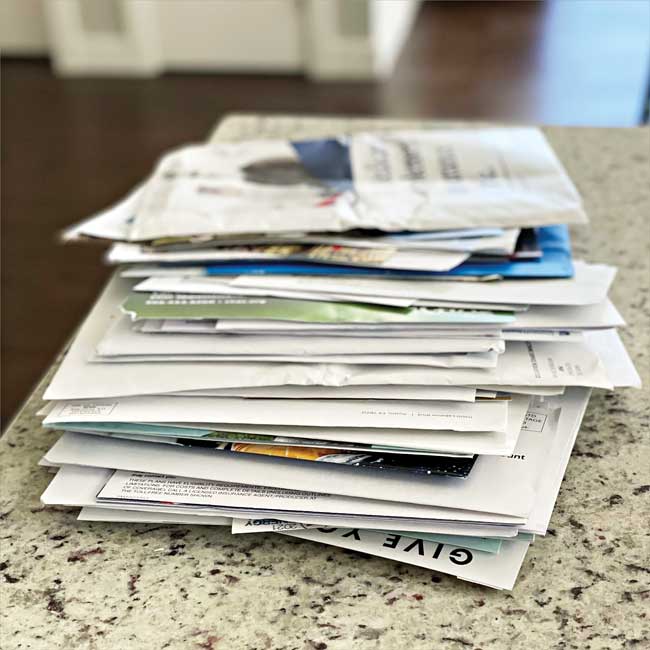stack of mail
